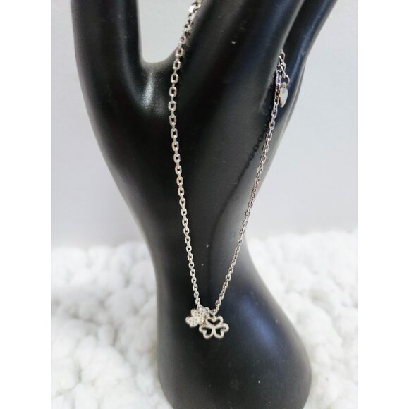 Ankle Bracelet Silver Three Leaf Clover - Picture 2 of 10